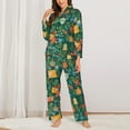 thumbnail image 3 of Kll Merry Christmas Print Women'S Long Sleeve Pajamas With Pants Sleepwear Loungewear 2 Set-X-Large, 3 of 9