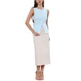 thumbnail image 2 of Button Down Vest Tops Summer Business Casual Sleeveless V Neck Suit Vests Waistcoat XS Light Blue, 2 of 6