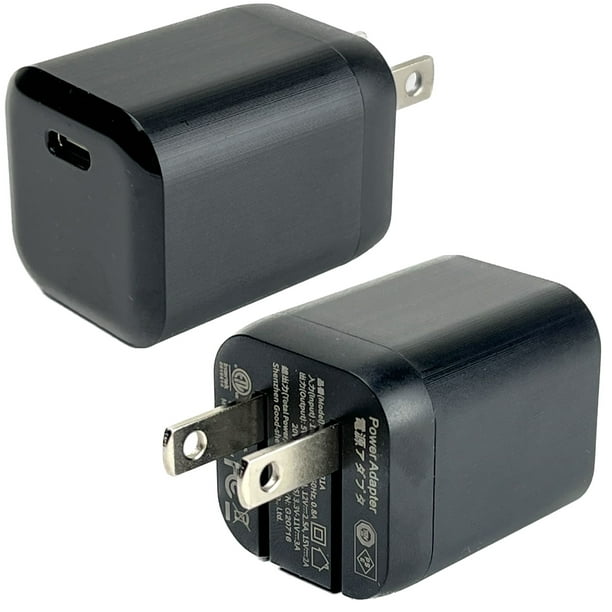 KUNOVA (TM) 2PCS 2pcs Nano Cube Taille 30W GaN USB-C Chargeur, ETL Approbation, QC 3.0, PD 3.0 PPS, Noir, Fiches Pliantes