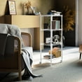 thumbnail image 6 of MZG 4 Tier Steel Wire Shelf with Wheels, 11.8" D x 17.7" W x 40.8" H,Kitchen Bathroom, White, 6 of 9