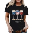 thumbnail image 3 of HCYSFG Womens 250th Anniversary t shirt Wine Glass Print top Independence Day Crew Neck Casual Patriotic July 4th Celebration Style tee, 3 of 5