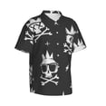 thumbnail image 2 of A Skull With A Crown Hawaiian Shirts For Men, Summer Short-Sleeve Relaxed-Fit Button-Down Shirts X-Large, 2 of 9