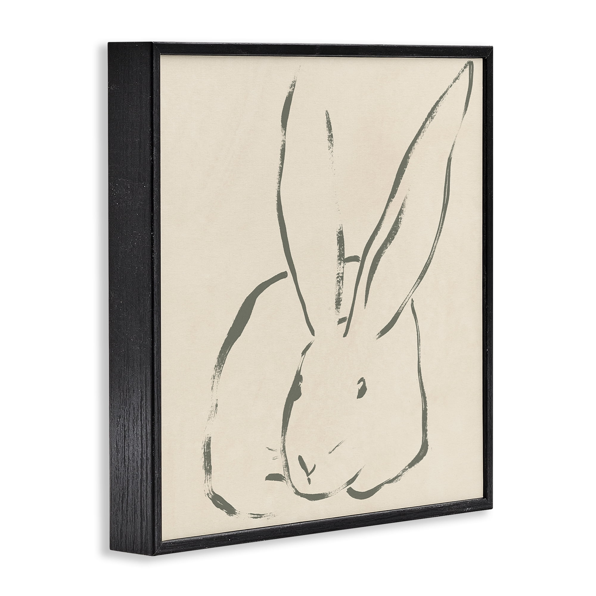 Stupell Industries Minimal Bunny Outline Animals & Insects Drawing Black Framed Art Print Wall Art, 12 x 12