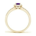 thumbnail image 2 of ANGARA Natural Oval Amethyst Split Shank Halo Ring in 14K Yellow Gold for Women (Size-6x4mm) | February Birthstone, Birthday, Anniversary, Jewelry Gift for Women | Natural Amethyst Ring, 2 of 8