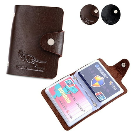 Black Money Clip - Obstce Men's Vintage Black Kangaroo Faux Leather Wallet Paper Money Billfold Clip Card