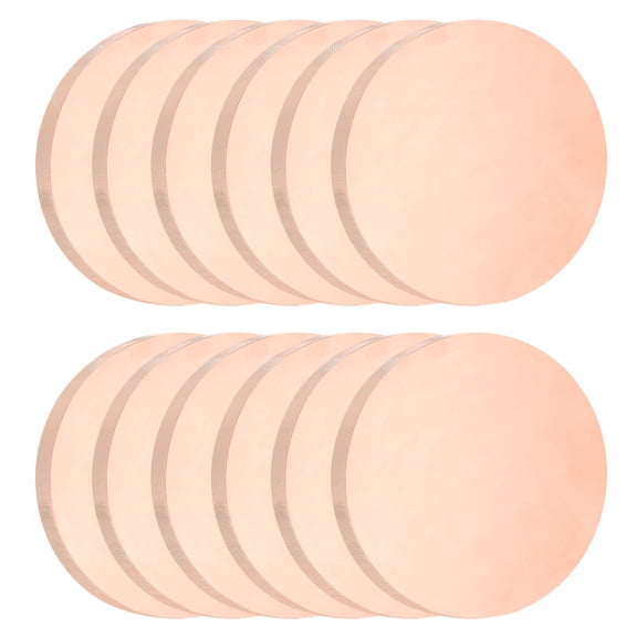 Uxcell 12Pcs Pure Copper Round Plate, 0.02"(0.5mm) Thick 0.6"(15mm) Dia C1100 Copper Round Disc Metal Cut Material for Crafts DIY Electrical Repair Industrial