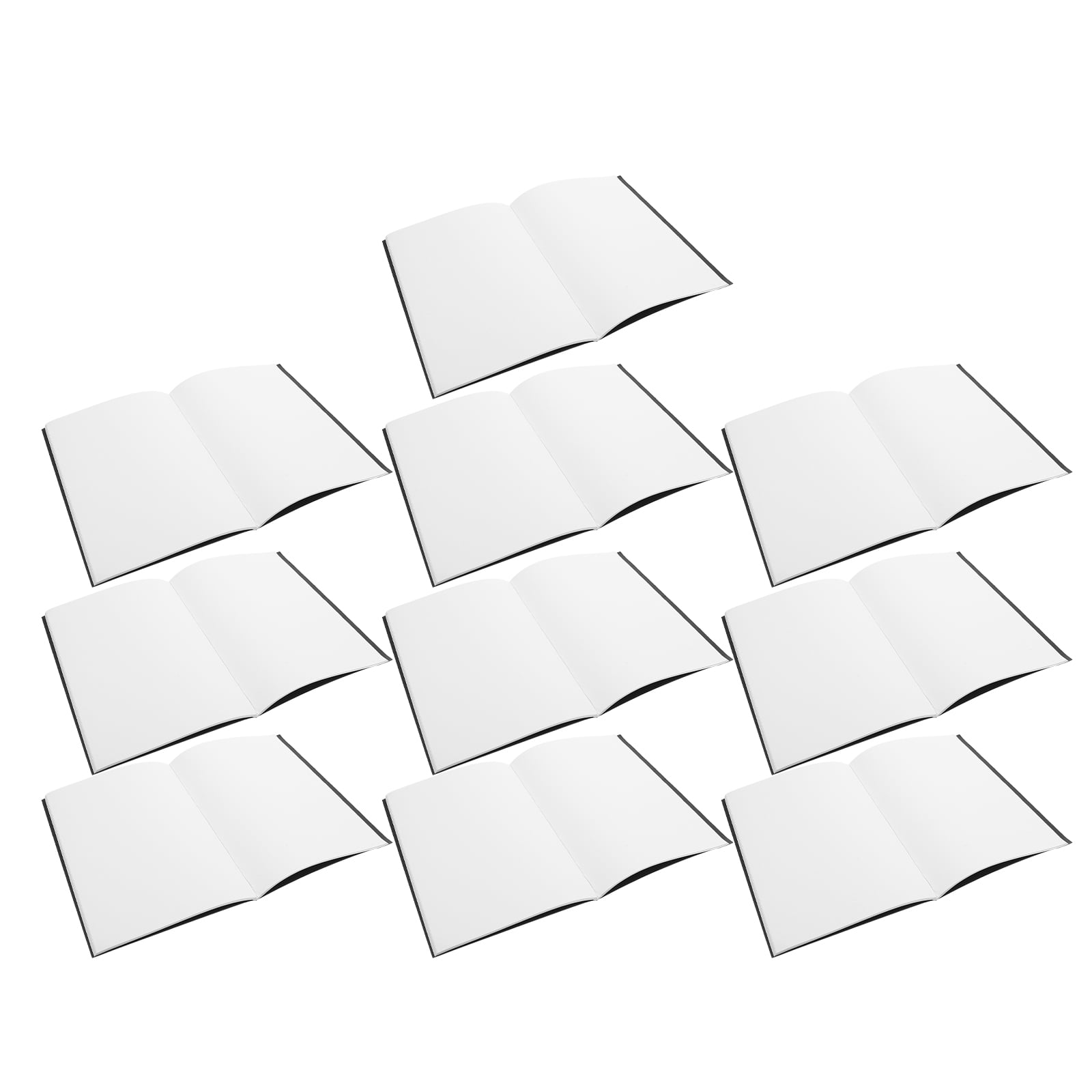 Phenofice 10Pcs Blank Kraft Paper Notebooks Black Cover with Stable Binding for Drawing and Writing