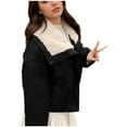 thumbnail image 4 of Women Faux Leather Jacket Zip Up Fashion Sherpa Lined Aviator Coat Winter Warm Short Biker Moto Outerwear, 4 of 4