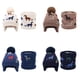 thumbnail image 4 of Conjunto de gorro y bufanda de punto con forro polar de dinosaurio jacquard para niños de invierno, conjunto de dos piezas de gorro de lana con protección para los oídos para niños, 4 of 6