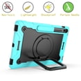 thumbnail image 2 of Shockproof Handle Case for (12.4 Inch) Samsung Galaxy Tab S7 FE (SM-T730/T736B) and Galaxy Tab S7 Plus (SM-T970), Drop Proof 360 Degree Rotating Stand Cover Case with Shoulder Strap (Aqua Black), 2 of 8