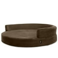 Deluxe Orthopedic Memory Foam ROUND Sofa Lounge Dog Bed Large Brown