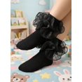 thumbnail image 3 of 1 Pair Girls Socks Children Ruffle Pleated Lace Princess Baby Socks, 3 of 4