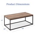 thumbnail image 2 of 44in Modern Industrial Style Rectangular Wood Grain Top Coffee Table, Rustic Accent Furniture for Living Room w/Metal Frame, 1.25in Thick Butcher Block Tabletop - Brown, 2 of 5