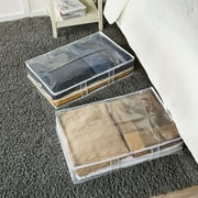 Mainstays Clear Under-Bed Storage Bags with Zipper, 2 Pack