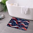 thumbnail image 3 of FJPT American Flag Wavy Design Non Slip Flannel Polyester Floor Mat For Bathroom Kitchen Bedroom Decor 16x24 inch, 3 of 5