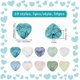 thumbnail image 2 of 50 cuentas de piedras preciosas de corazón de 10 mm, 10 estilos, cuentas de piedra natural, cuentas de cuarzo rosa, cuentas espaciadoras para pulseras, collares y bisutería navideña., 2 of 6