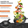 thumbnail image 4 of Sartenes de hierro fundido juego de 5 antiadherentes con espátula y guantes sartén de hierro forjado grill para freír saltear filete salmón 10 14 16 2, 4 of 8