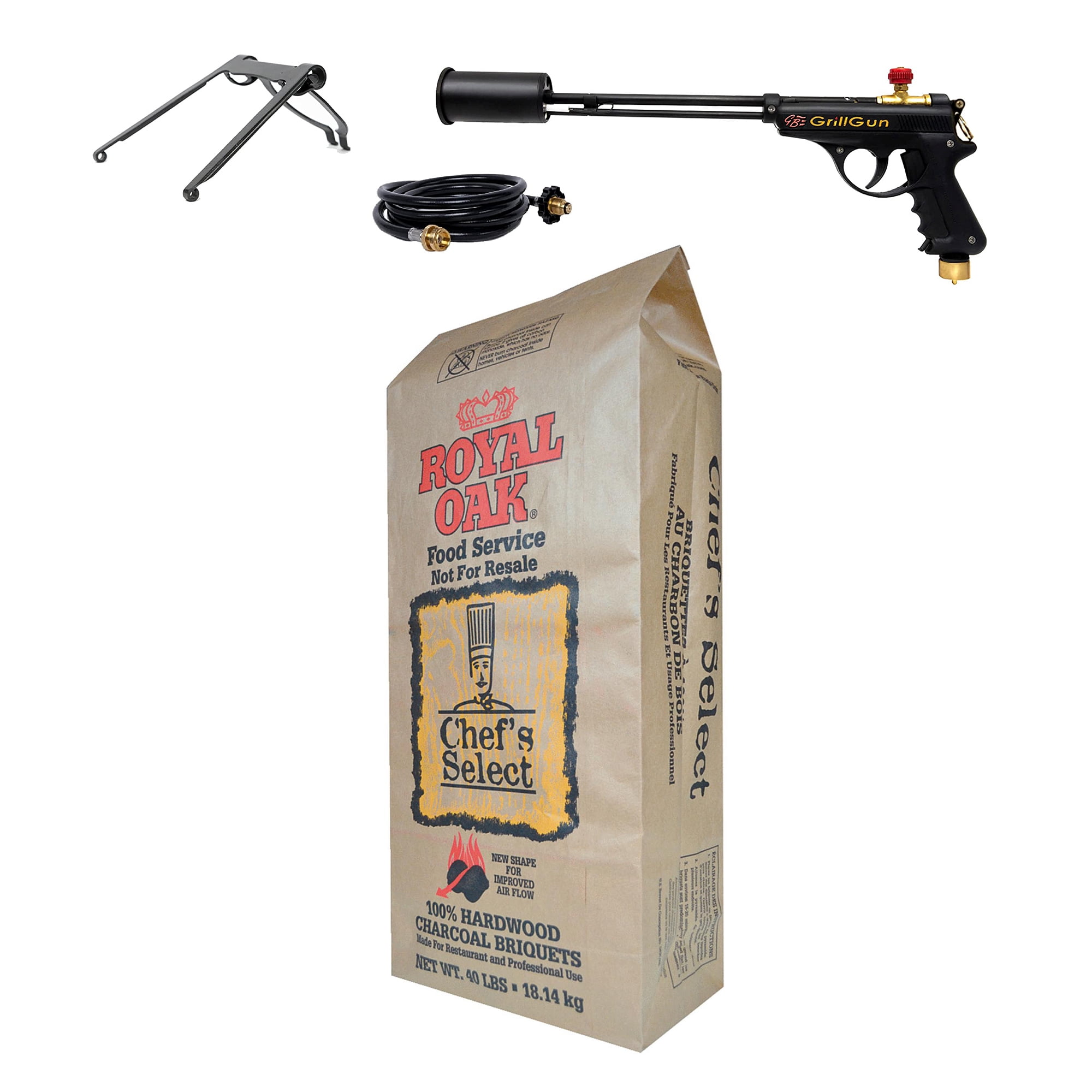 GrillBlazer GrillGun Blowtorch Starter & Royal Oak 40 Pound Charcoal