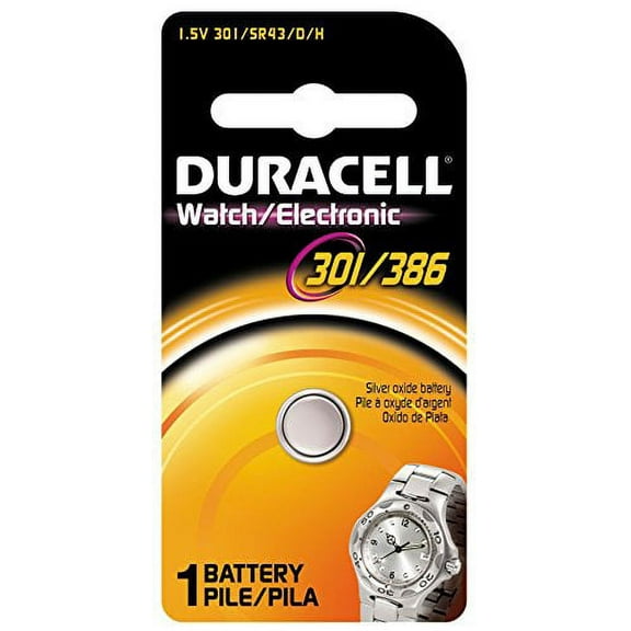 4 Pack Duracell 301 / 386 Silver Oxide Battery 1 Each