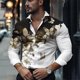 thumbnail image 5 of Camisa de negocios con estampado 3D de mariposas 2024 para hombre, camisa de manga larga con solapa y estampado de mariposas de alta calidad, cómoda y suave para hombre 5XL, 5 of 5