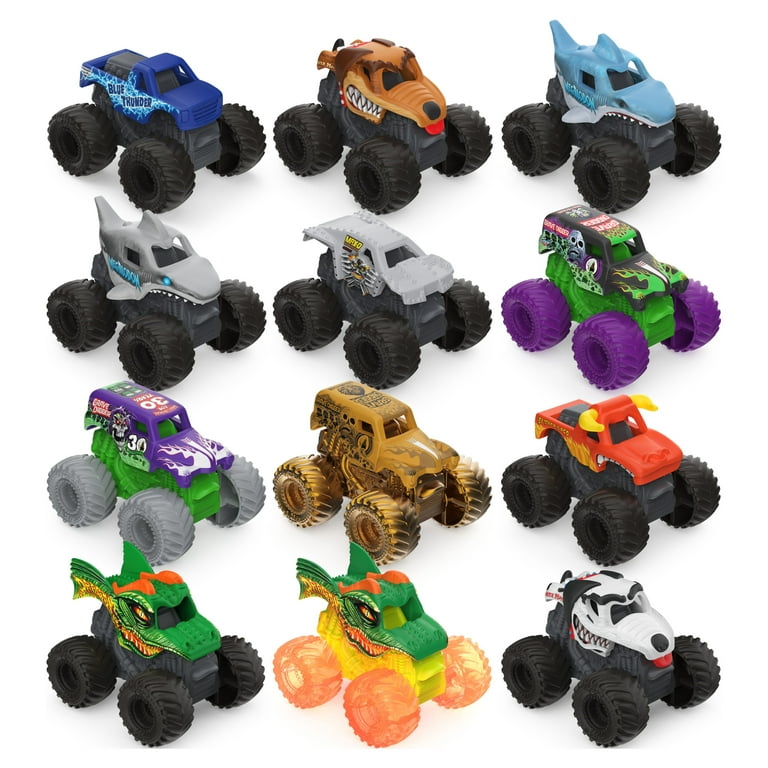 Monster Jam, Official Mini Mystery Collectible Monster Truck 12 pack 1:87  Scale