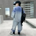 thumbnail image 7 of Esaierr Teen Kids Boys Fall Tracksuit Sweatsuit Outfit Pullover Gradient Sweatsuit Jogging Pants Set 2 Pieces Sweater Suit for 2-14 Years, 7 of 7