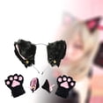 thumbnail image 1 of Diadema con de gato sintética y de garra para 3 PIEZAS Colcomx cintas para el pelo con orejas de gato, 1 of 7