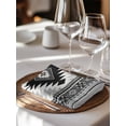 thumbnail image 6 of Black Beige Boho Cloth Napkins Set of 6 Reusable Dinner Napkins, Vintage Ethnic Tribal Southwestern Cocktail Napkin Washable Table Napkins for Wedding/Holiday Party/Baby Shower 20"x20", 6 of 7