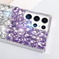 thumbnail image 3 of Compatible with Galaxy S23 Ultra Bling Case Luxury 3D Sparkle Diamond Crystal Rhinestones for Women Girls Glitter Case with Cute Furry Plush Ball Pendant Soft TPU Bumper Shiny Gemstone Cover, 3 of 12