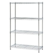 Seville Classics Solid Steel Wire Shelving Storage Unit Adjustable Shelves Organizer Rack, for Home, Kitchen, Office, Garage, Bedroom, Closet, Steel, 4-Tier, 36" W x 14" D