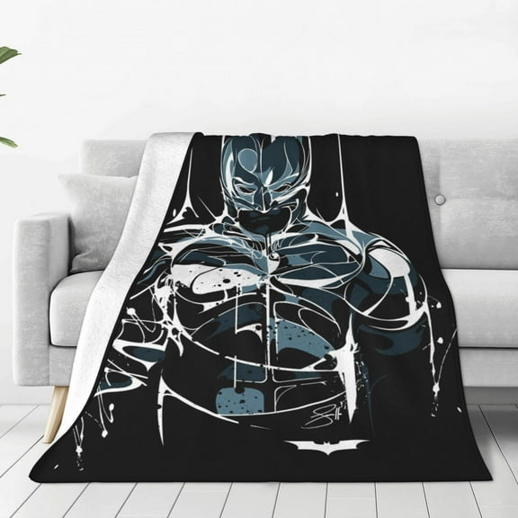 Batman Blanket Cozy Warm Flannel Throw Blanket for Living Room Bedroom Bed Sofa Car, All Seasons Fleece Blankets Gifts for Kids Teens Adults 40"x30"