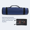 thumbnail image 3 of Multi-Purpose 22-Pocket Reel Rolling Tool Bag Plier Screwdriver Spanner Carry Case Pouch Bag (Blue), 3 of 5