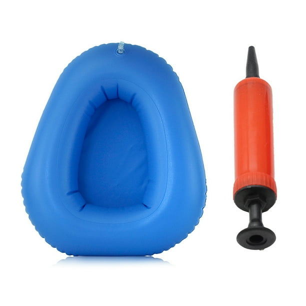 Bigger Washable Portable Air Inflation Blue Bed Pan Bedridden Elderly