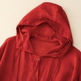 thumbnail image 6 of Bwndum Womens Hooded Windbreaker Lightweight Casual Jacket Snap Button Front Puffy Sleeve Spring Outerwear with Pockets Red,Size L, 6 of 8