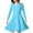 Sky Blue, variant on YUELONGHU Girls Fashion Dresses Girl Dresses Size 8/9 Summer Western Style Long Sleeved Small Floral Shawl Style Girls' Dress 6-7 Years