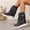 Black, variant on KEVCHE Women's Slip on Ankle Boots, Fall Winter Denim Round Toe Platform Side Zipper Short Boots with Breathable Lining, Trendy Boots for Daily Wear