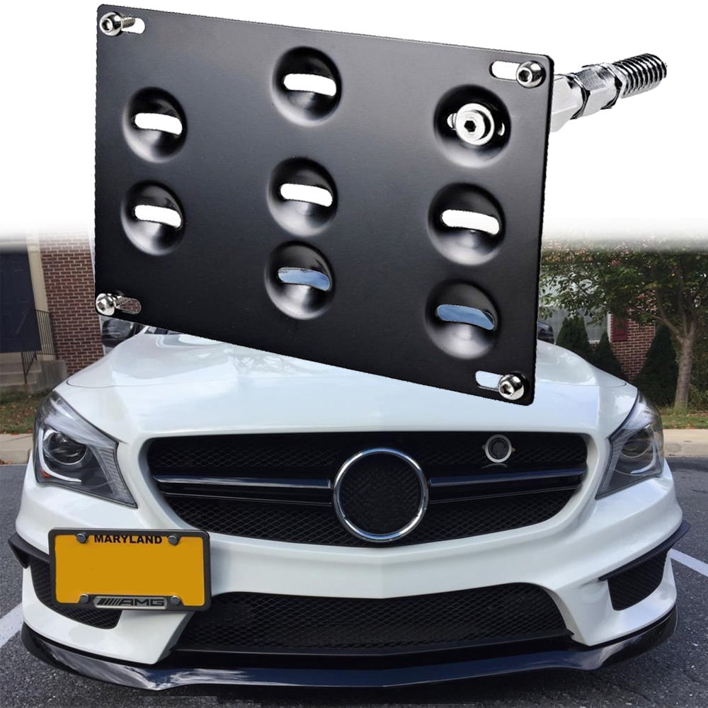 MAXHAWK Front Bumper Tow Hook License Plate Mounting Bracket Relocator  Holder For Mercedes C E M S GLA GLK GLC GLE SL Class 