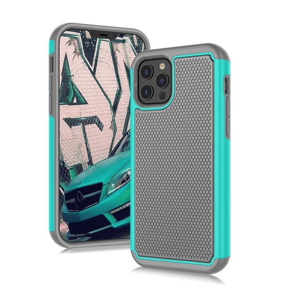 iPhone 13 Case, Sturdy Case for iPhone 13 6.1", Njjex Shock Absorbing Silicone & Plastic Bumper Rugged Grip Hard Protective Cases Cover for Apple iPhone 13 2021 -Green