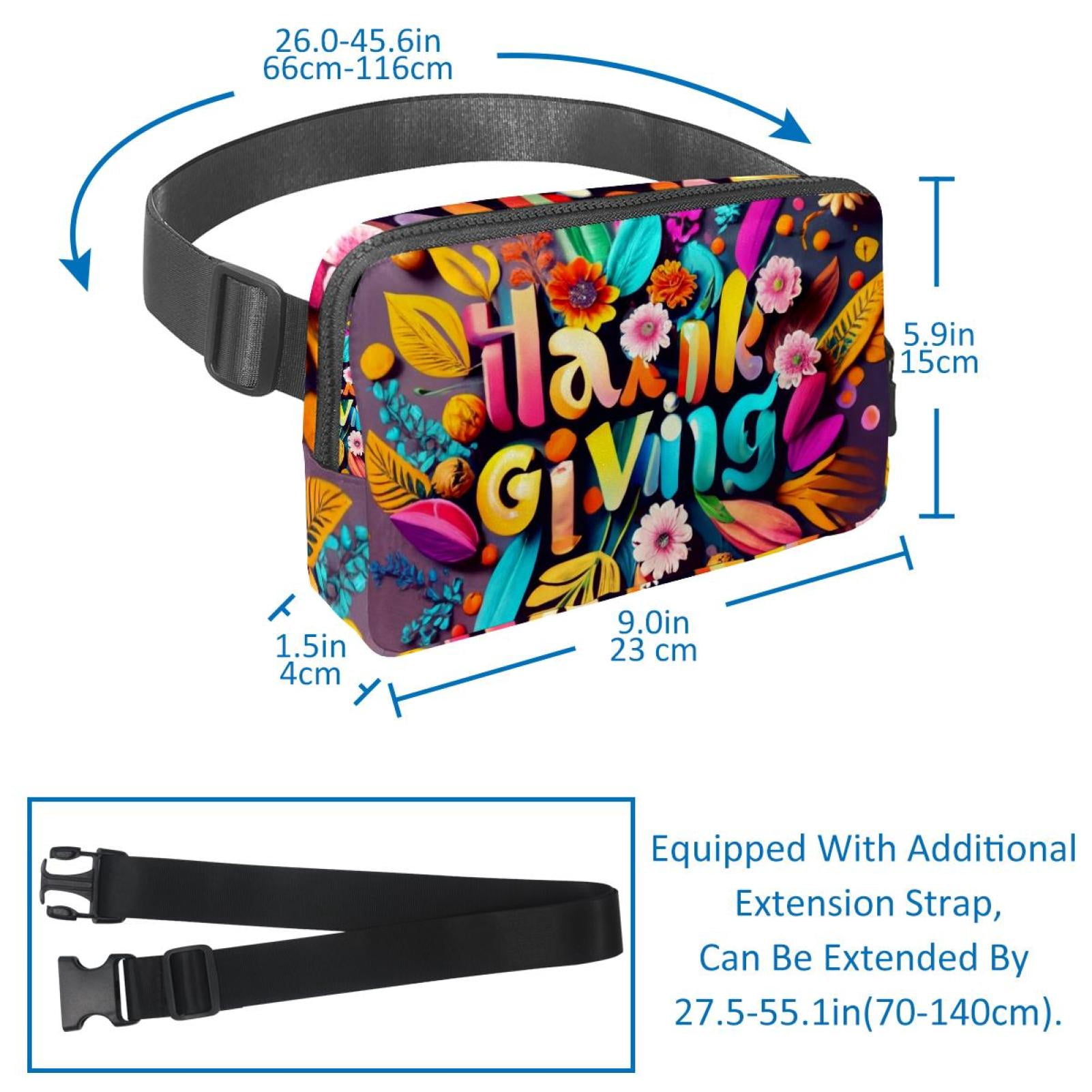 Thanksgiving Lightweight Adjustable Waist Bag Fanny Pack with Extension Strap - Unisex Fitness Running Belt