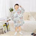 thumbnail image 6 of Wearable Blanket with Sleeves and Pocket Oversized Hooded Sweatshirt 3-14 YR Hand-drawn Pastel Colors Butterflies S, 6 of 7