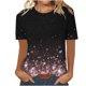 thumbnail image 1 of Fiudx Liquidación de Ahorros de Verano Blusa de Manga Corta Estampada a La Moda para Mujer, Blusas Informales con Cuello Redondo, 1 of 3
