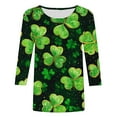 thumbnail image 5 of St Patrick's Day T-Shirt for Women, Women 3/4 Sleeve Tee, Crew Neck Blouse Fashion Women's Tees Casual Round Neck 3/4 Sleeved Loose T Shirt Ladies Tops Blouses Shirts, 5 of 5