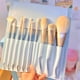 thumbnail image 1 of Nvzi Juego de brochas de maquillaje, 10 piezas, kit de brochas de maquillaje de viaje, brochas cosméticas para rostro, base, rubor, sombra de ojos (azul), 1 of 4