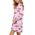 thumbnail image 6 of JOANKDMI Girls Butterfly Pattern Nightgowns Long Sleeve Sleepwear Soft Nightshirt Comfy Casual Lounge Dress Ruffled Cuff Sleep Shirt Pj Nightwear Slumber Party Kids, 6 of 8