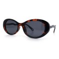 thumbnail image 4 of Womens Unique Wavy Crooked Arm Mod Oval Plastic Sunglasses Tortoise - Black, 4 of 8
