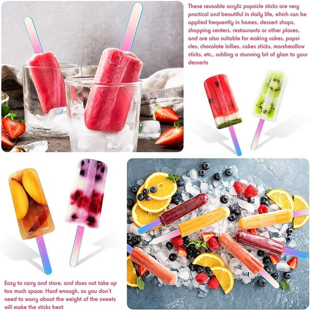 30 Pieces Acrylic Sticks Reusable Cakesicle Sticks Cake Pop Mold Mirror Ice  Pop Sticks Ice Cream Cakesicle Mold for Home Cake Candy Gifts Party Craft
