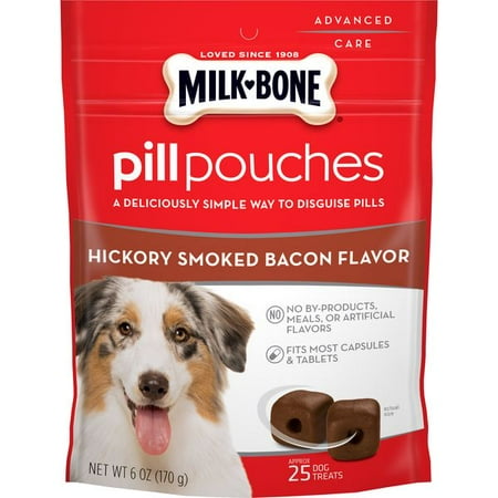 Dogs 8 Ounce Pouches - Milk-Bone Pill Pouches Hickory Smoked Bacon Flavor Dog Treats - 6-Ounce