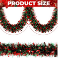 thumbnail image 6 of YTTAL 53FT Christmas Decorations Tinsel Garland with Snowflake Christmas Tree, Red Green Silver Shiny Metallic Twist Christmas Garland for Home Tree Mantle Stairs Indoor Outdoor Holiday Xmas Party, 6 of 29