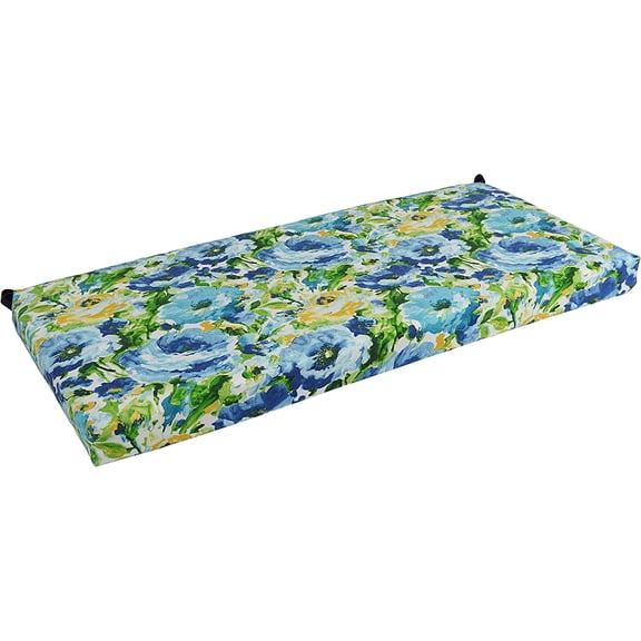Blazing Needles 45 19-inch Outdoor Loveseat Cushion, 45" x 19", Lesandra Sunblue