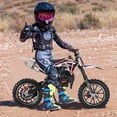 thumbnail image 6 of 49cc 2-Stroke Kids Dirt Bike, Dirt Bike for Kids 8-14, Gas Power Pocket Rocket Bike with 10" Wheel & Front Rear Disc Brakes, Off Road Mini Motorcycle Max Speed 40KM/H, 6 of 10